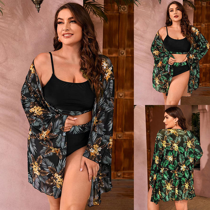 Damen Bikini-Set mit floralem Kimono und funktionalem Oberteil Echo Archiv