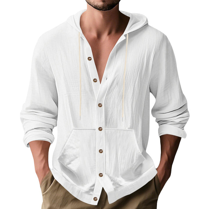 Herren Kapuzenshirt mit Knopfleiste und praktischen Taschen Echoarchiv