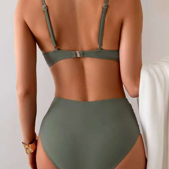 Damen Hochtailliertes Bikini-Set mit elegantem Wickeldesign Echo Archiv
