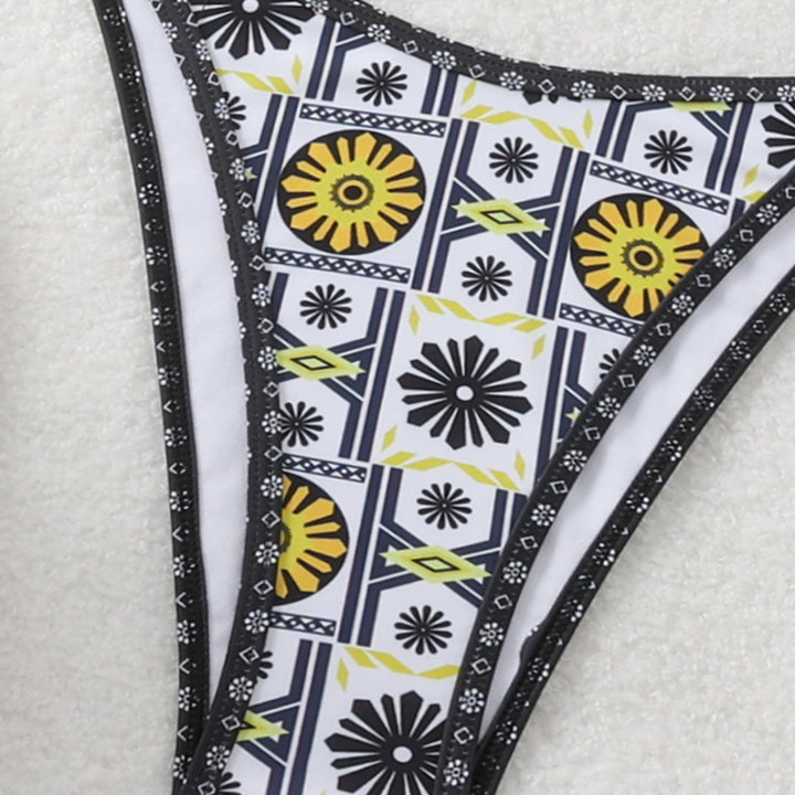 Damen Triangel-Bikini mit modernem geometrischem Muster Echo Archiv