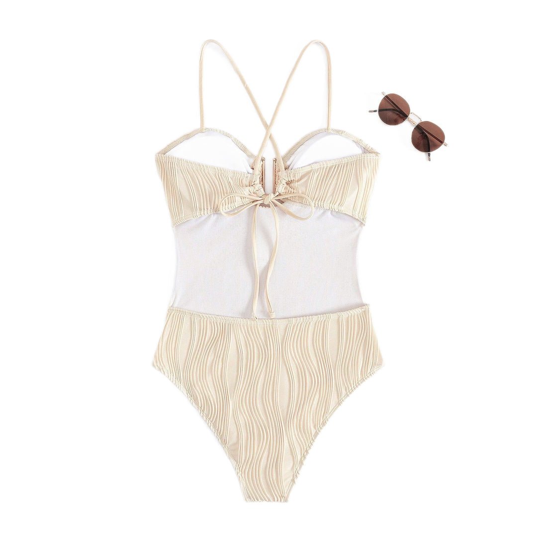 Damen Eleganter Badeanzug mit gerafften Details Echo Archiv