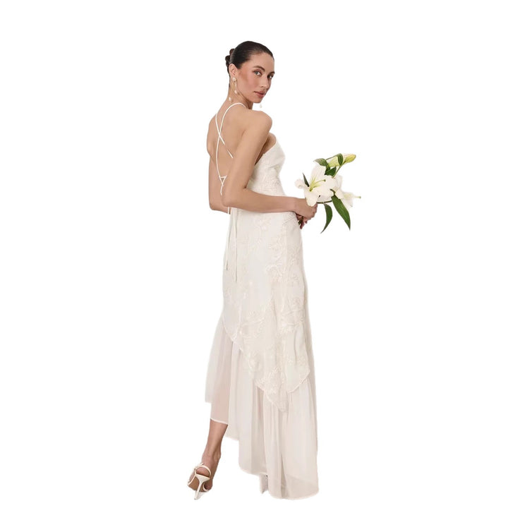 Damen Asymmetrisches Hochzeitskleid mit eleganter Spitze Echo Archiv