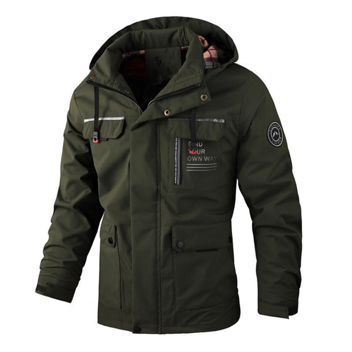 Herren wasserabweisender Utility‑Parka mit Kapuze, Mehrfach‑Taschen und Windschutz Echoarchiv