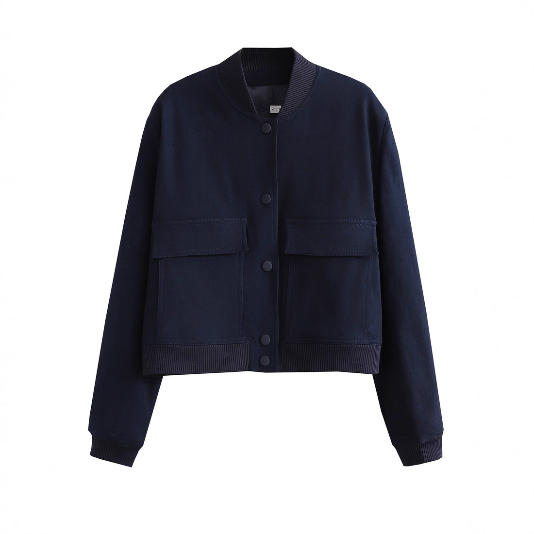 Damen Kurze Bomberjacke mit großen Pattentaschen und Rippbündchen – Avenza