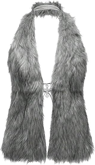 Damen Ärmelloses Cropped-Kunstpelz-Set mit Minirock und flauschigen Stulpen Echo Archiv