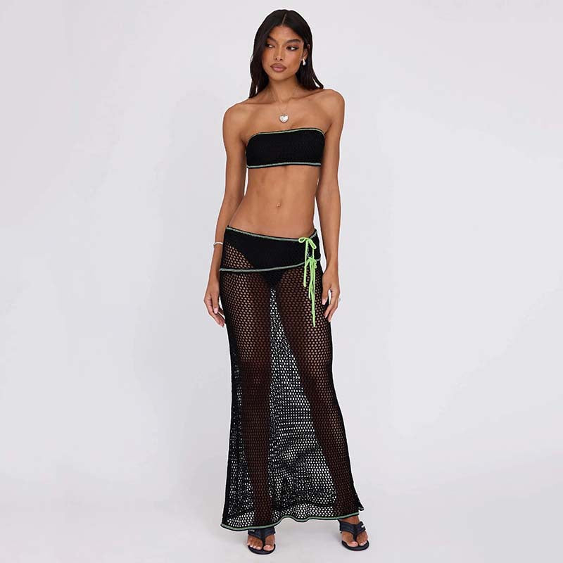 Damen stylisches Netz-Bikinioberteil mit passendem Überwurf Echo Archiv