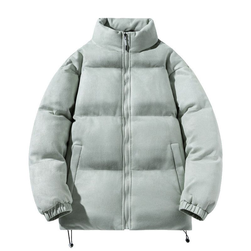Herren breite Blocksteppjacke mit gepolsterter Thermo-Füllung, hohem Stehkragen und Kordelzugsaum – Taviero