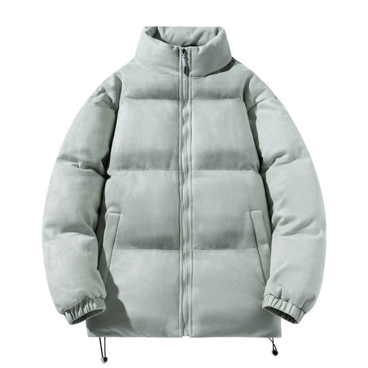Herren breite Blocksteppjacke mit gepolsterter Thermo-Füllung, hohem Stehkragen und Kordelzugsaum – Taviero