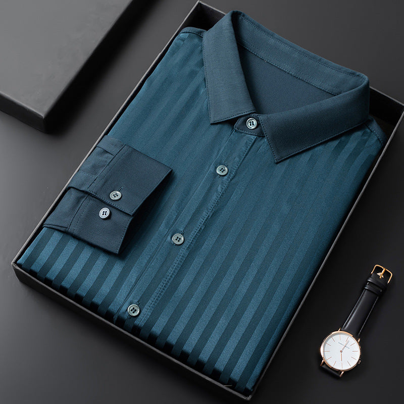 Herren Hemdbluse mit feinem Streifenmuster und eleganter Verarbeitung Echoarchiv