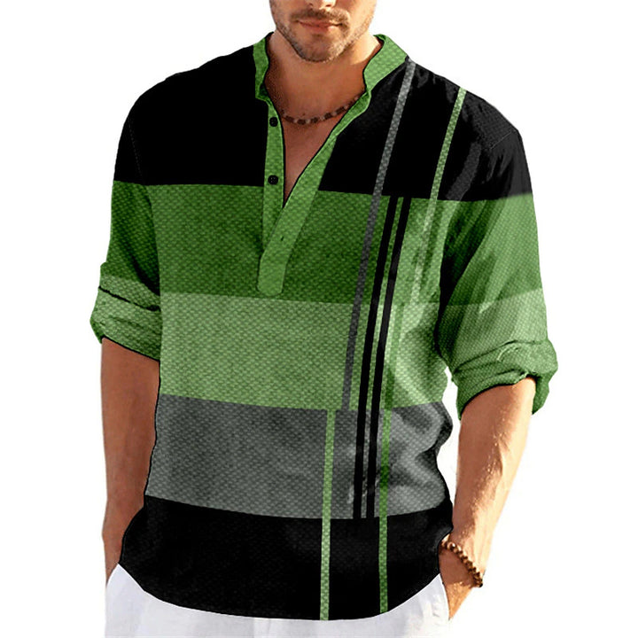 Herren Freizeitgestreiftes Popover-Shirt Echoarchiv