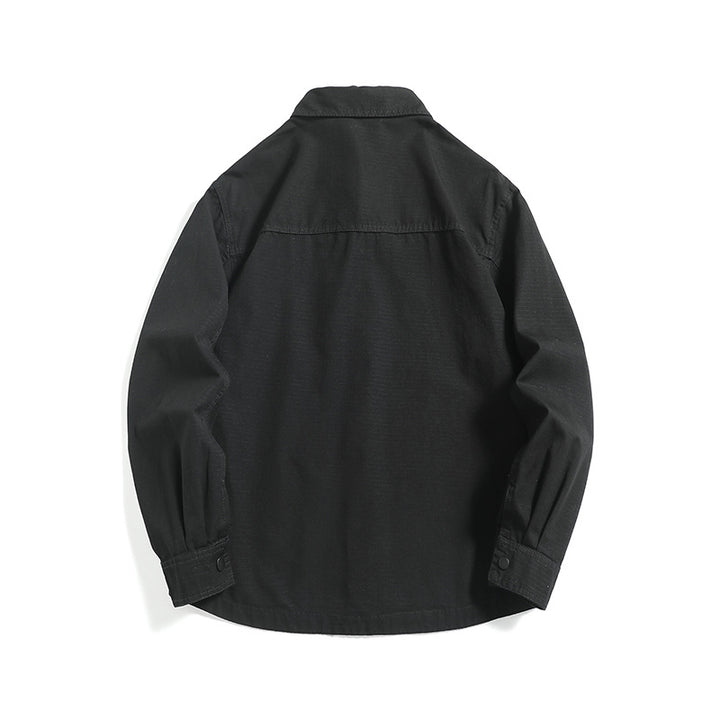 Herren Ripstop-Overshirt mit Druckknopfleiste, geradem Schnitt und Brusttasche Echoarchiv
