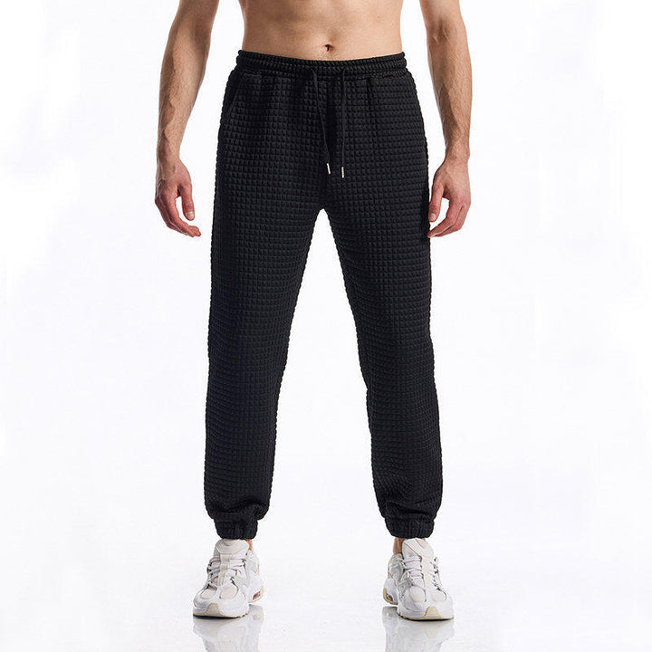 Herren bequeme Freizeithose mit strukturierter Oberfläche und elastischem Bund Echoarchiv
