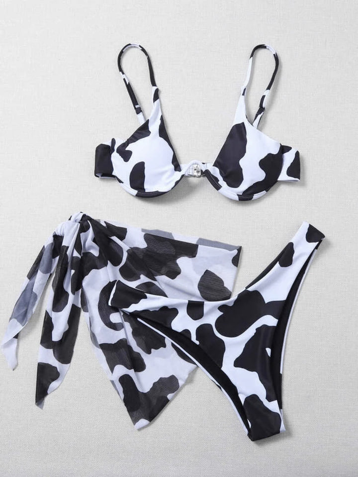 Damen Bikiniset mit marbledem Design und verstellbaren Trägern Echo Archiv