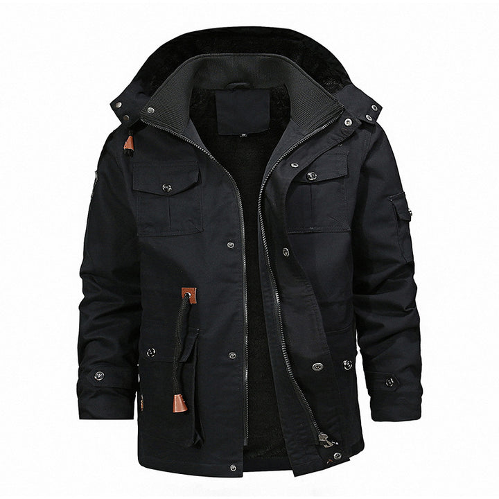 Herren nan thermisch gefütterter Canvas-Fieldparka mit Teddyinnenfutter, Kapuze und multifunktionalen Taschen Echo Archiv
