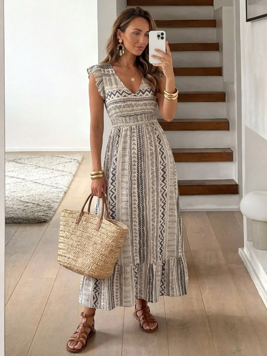 Damen Maxikleid mit folkloristischem Muster Echo Archiv