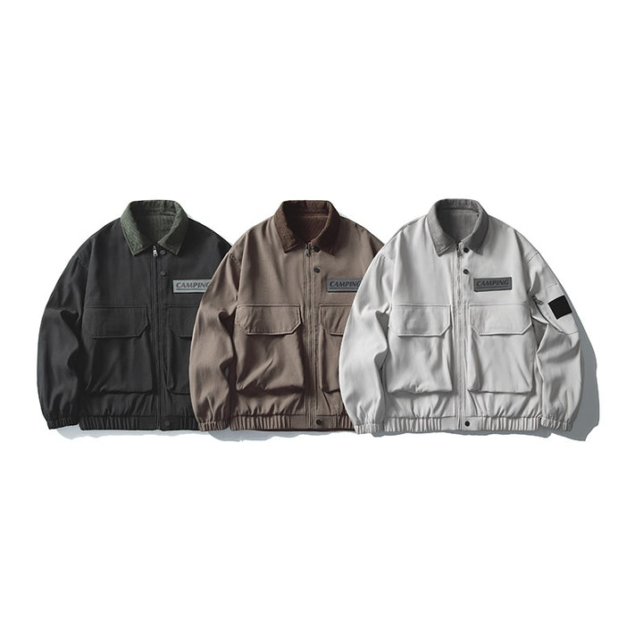 Damen Oversize Utility-Jacke mit Fleece‑Kragen & Multifunktions‑Taschen Echoarchiv