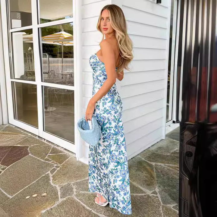 Damen Langärmliges Maxikleid mit floralen Akzenten Echo Archiv