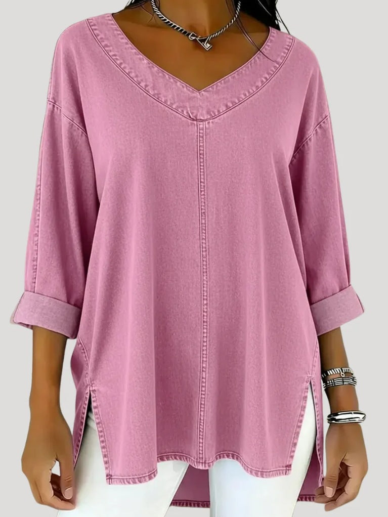Damen Lässige Denim Tunika – Avérine