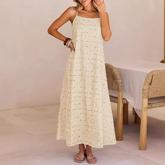 Damen Maxikleid mit filigranem Lochmuster Echo Archiv