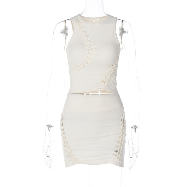 Damen Sportliches Crop-Top und Rock Set Echo Archiv