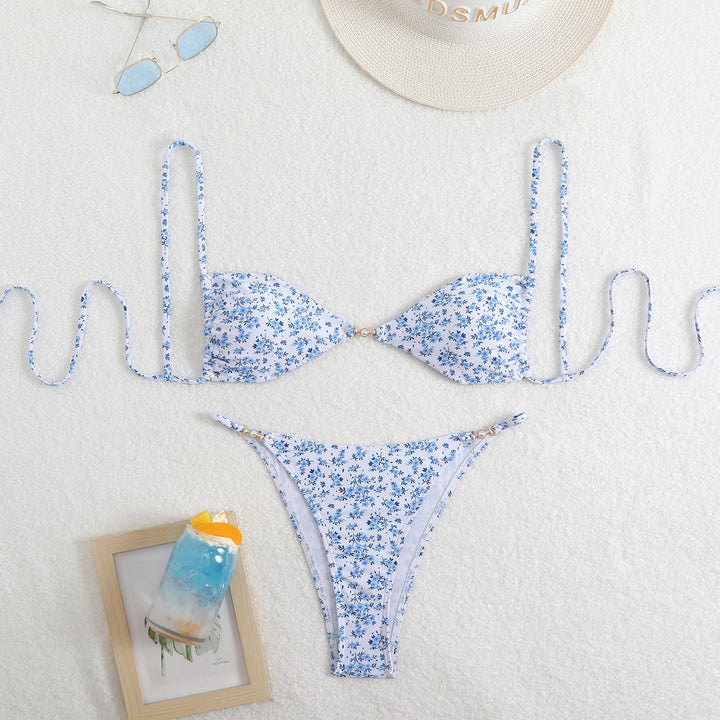 Damen Bikiniset mit kreativem Leopardenmuster und elegantem Trägerdesign Echo Archiv