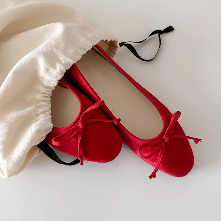 Damen Ballerinas mit zartem Schleifen-Detail und hochwertigem Wildleder Echoarchiv