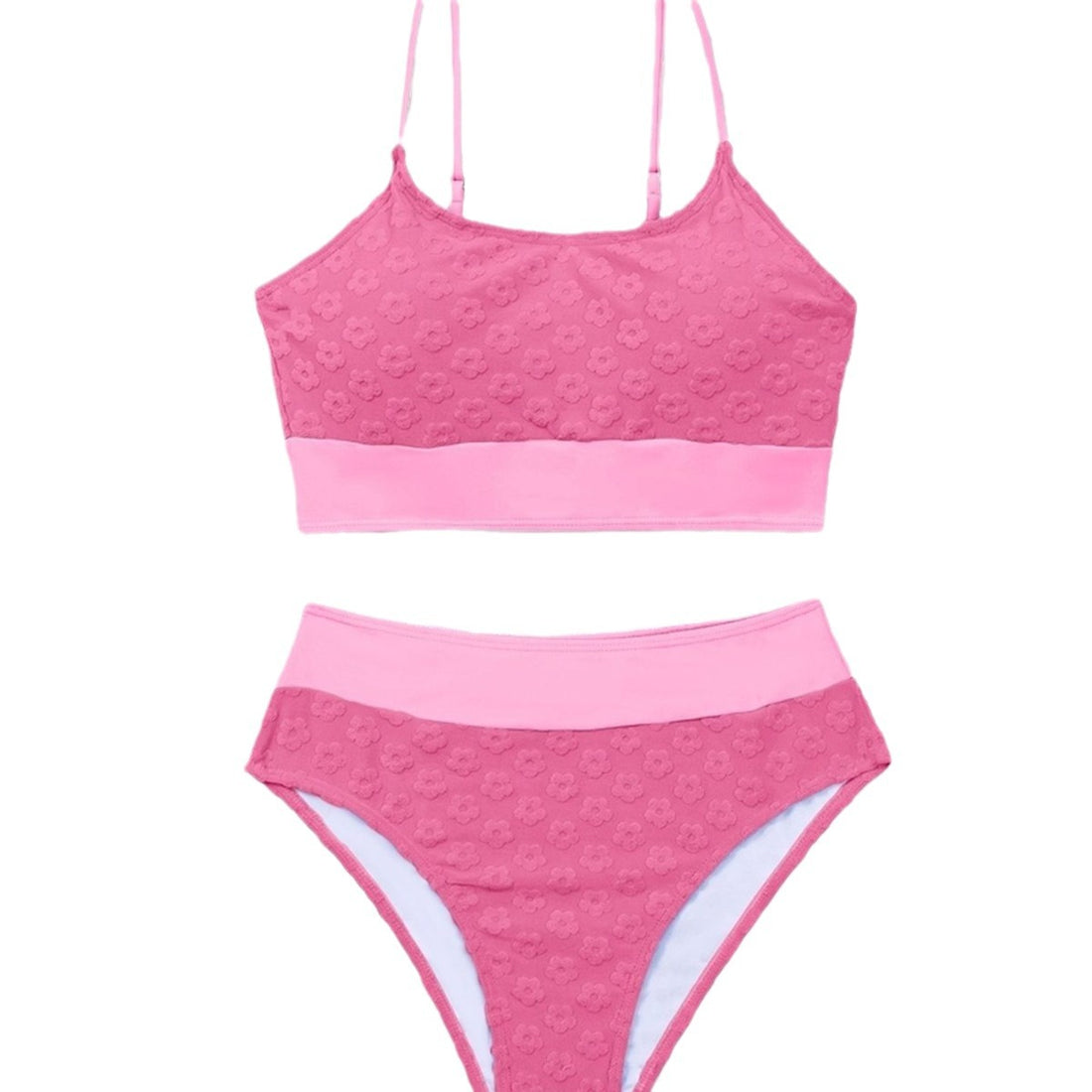 Damen Bikini-Oberteil mit hohem Bund und floralem Muster – Maréssa