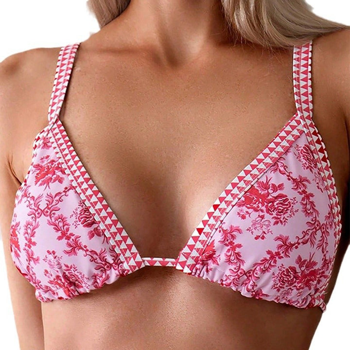 Damen Triangel-Bikini mit verspieltem Floral-Design und elastischen Trägern Echo Archiv