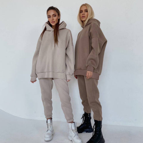 Damen nan oversized Kapuzen-Loungewear-Set mit extragroßer Kapuze und taillierter Jogginghose Echo Archiv