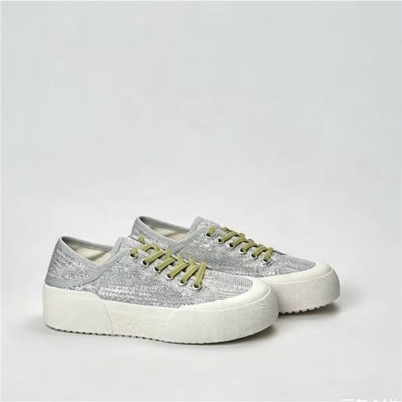 Damen Plateausneaker mit gestricktem Obermaterial und dicker Plattformsohle Echo Archiv