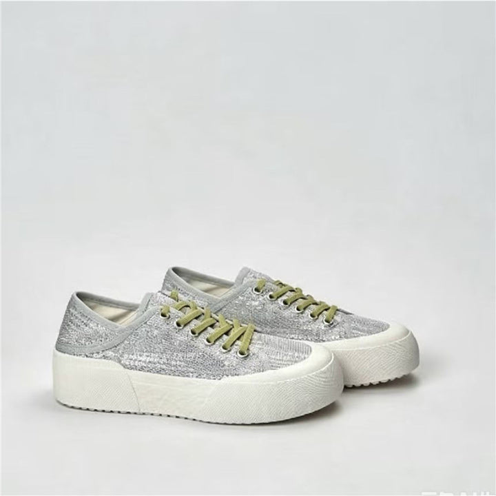 Damen Plateausneaker mit gestricktem Obermaterial und dicker Plattformsohle Echo Archiv