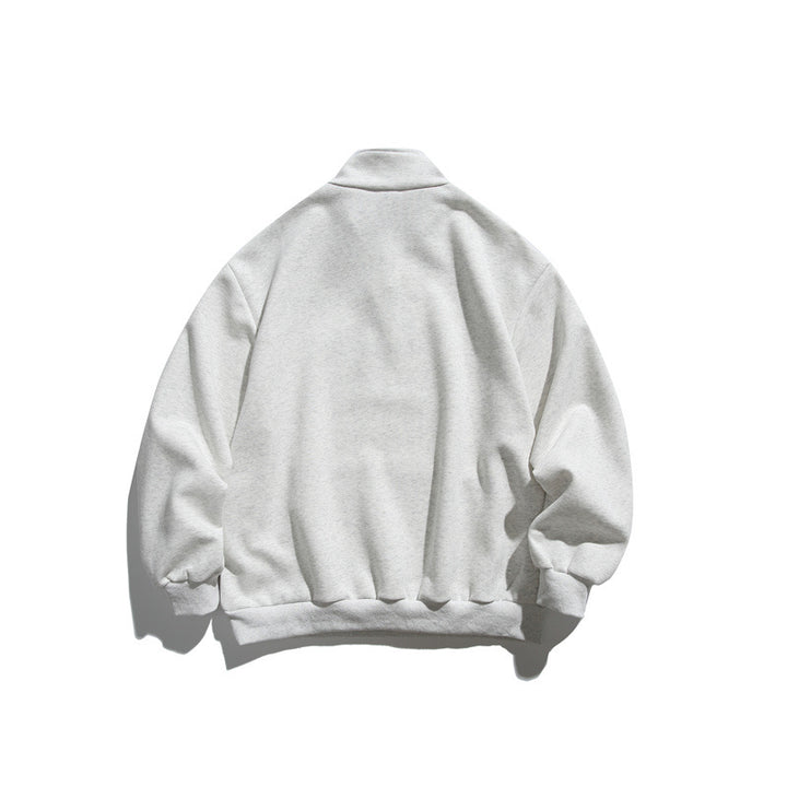 Unisex Oversize-Fleece-Halbzip-Sweatshirt mit Stehkragen und Kängurutasche Echoarchiv