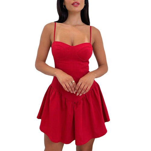 Damen trägerloses Minikleid mit Rüschendesign und figurbetontem Schnitt Echo Archiv