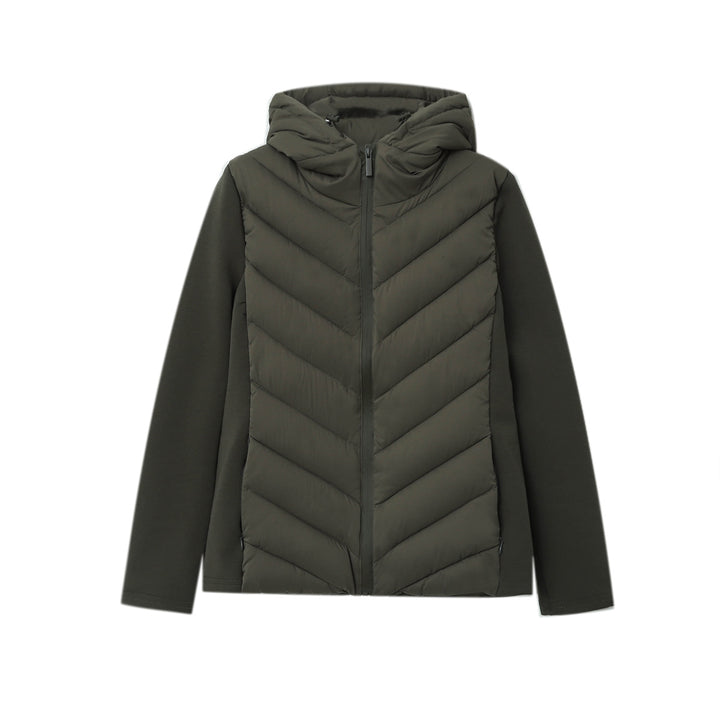 Damen nan gesteppte Hybridjacke mit Kapuze, chevron-Steppung und elastischen Softshellärmeln Echo Archiv