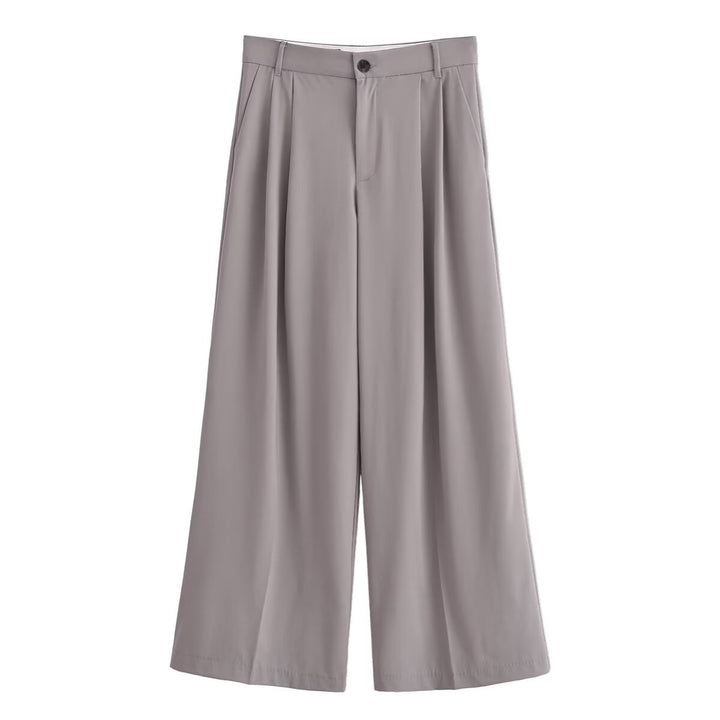 Damen elegante weite Hosen mit hoher Taille und Faltenwurf Echo Archiv