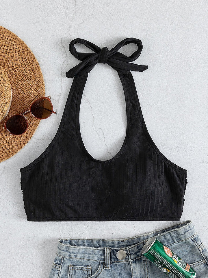 Damen Sportlicher Crop-Top mit Rippstruktur Echo Archiv