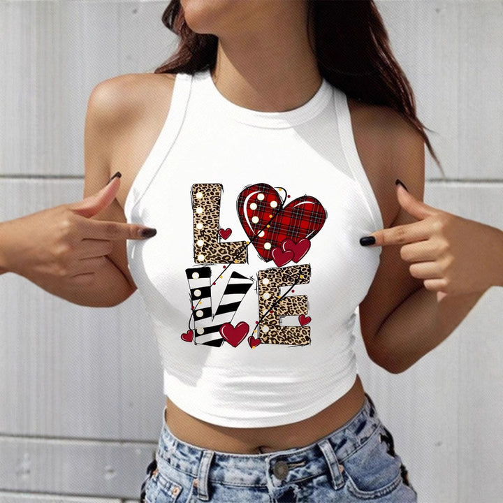 Damen Crop-Top mit aufregendem Herz-Motiv und modischem Schriftzug Echo Archiv