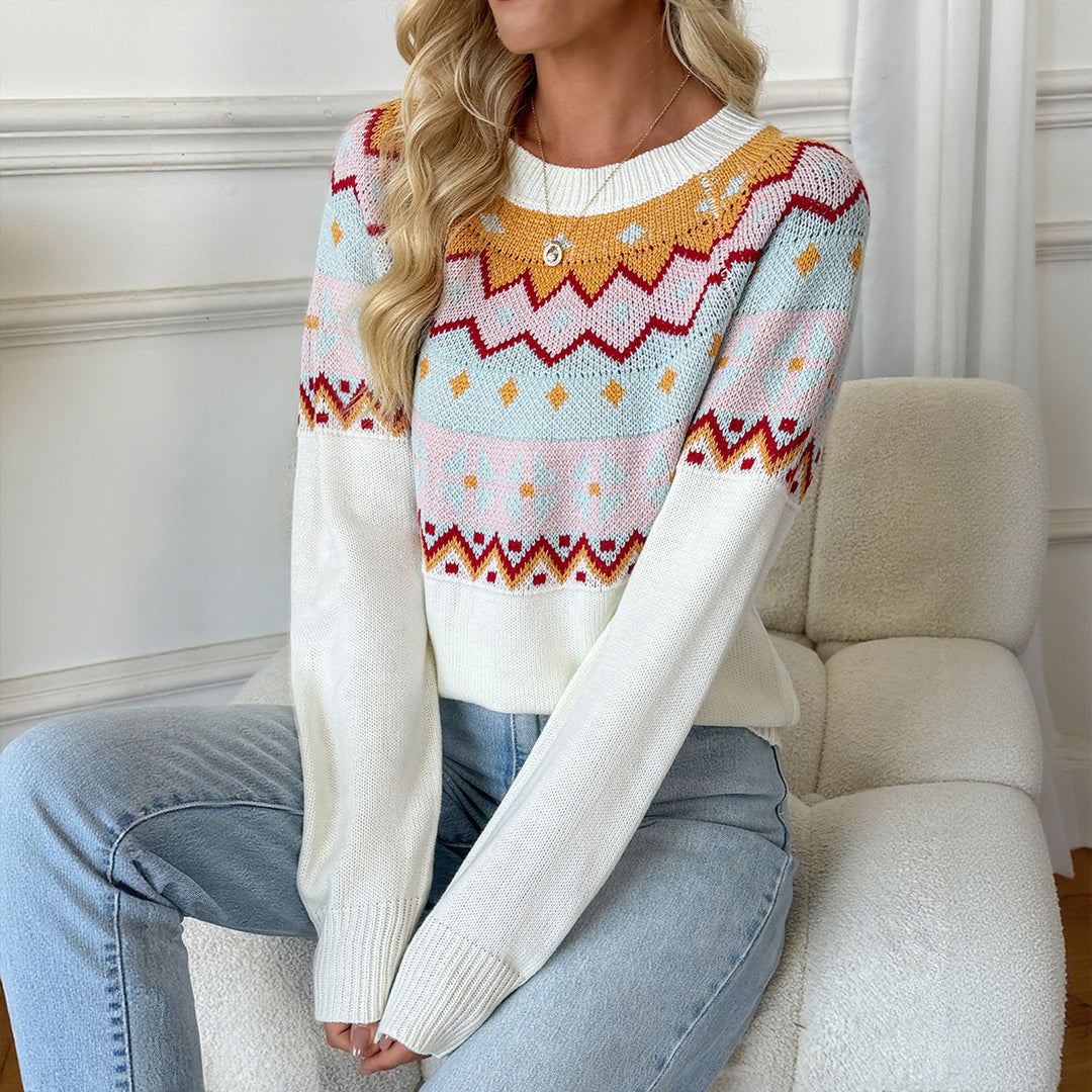 Damen Verspielter Strickpullover mit Norweger-Muster Echo Archiv