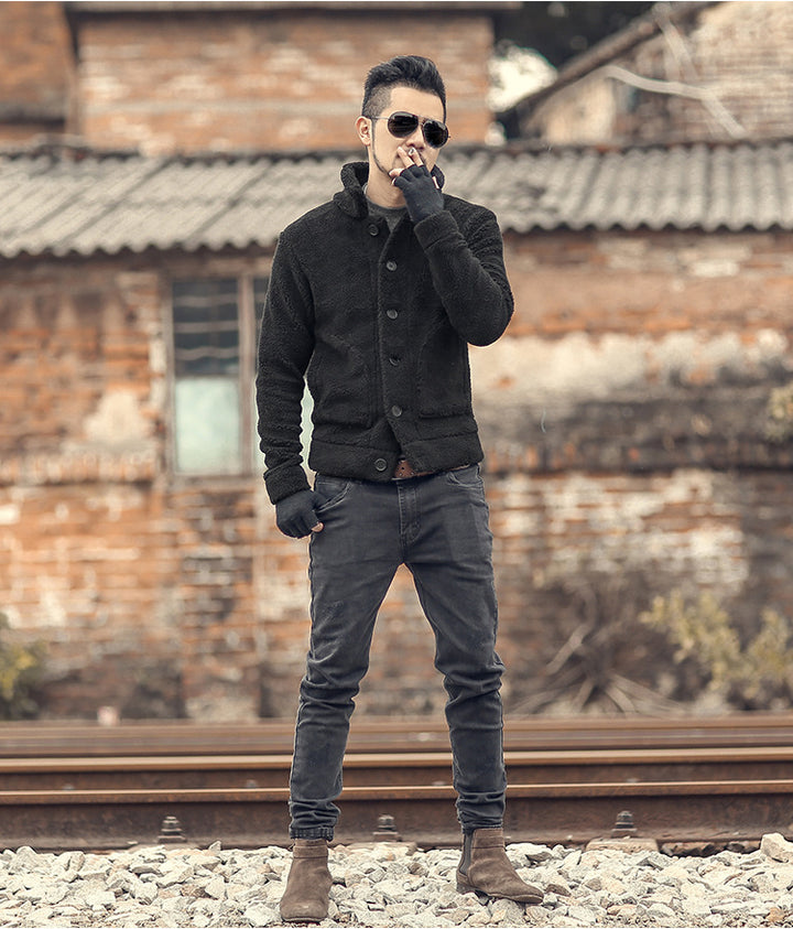 Herren gefütterte Thomaskapelle Jacke mit stilvollem Knopfverschluss und lässigem Design Echoarchiv
