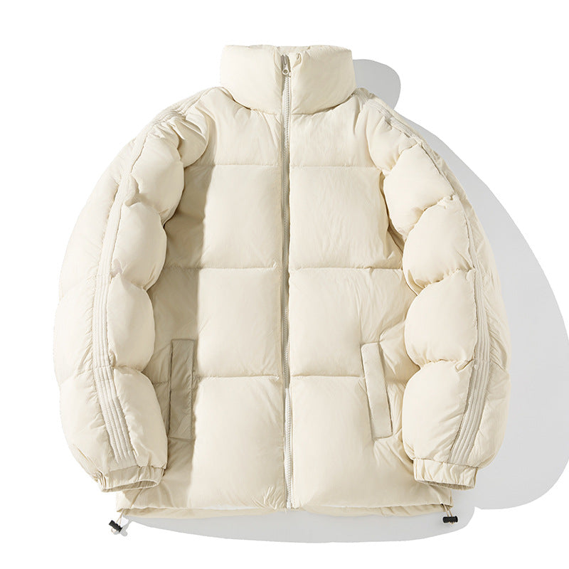 Unisex Oversize-Pufferjacke mit hohem Stehkragen, seitlichen Armreißverschlüssen und Kordelzug Echo Archiv