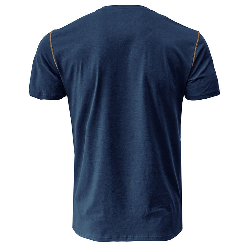 Herren modisches Polohemd mit Henley-Ausschnitt und Brusttasche Echoarchiv
