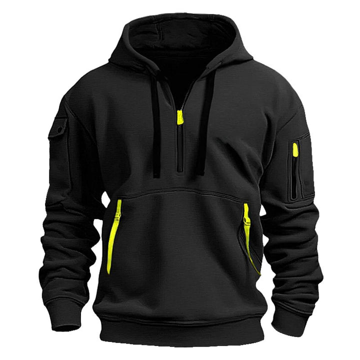 Herren funktionale Kapuzenpullover mit mehreren Reißverschlusstaschen Echoarchiv