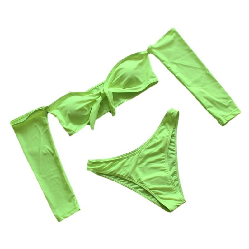 Damen Bikini-Set mit abnehmbaren Ärmeln und raffiniertem Knoten-Detail Echo Archiv