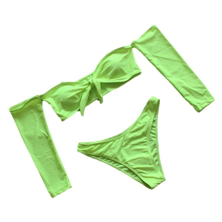 Damen Bikini-Set mit abnehmbaren Ärmeln und raffiniertem Knoten-Detail Echo Archiv