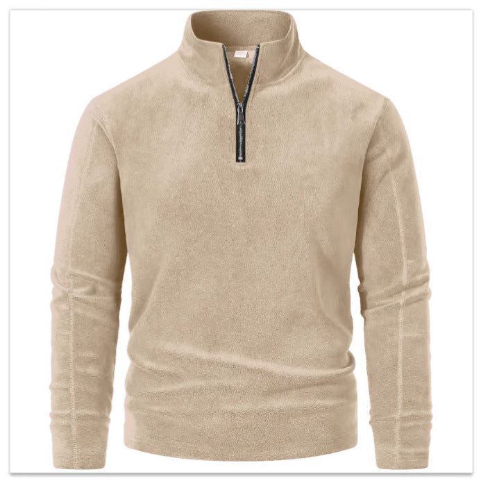Herren warmhaltender Fleece-Pullover mit halbem Reißverschluss Echoarchiv