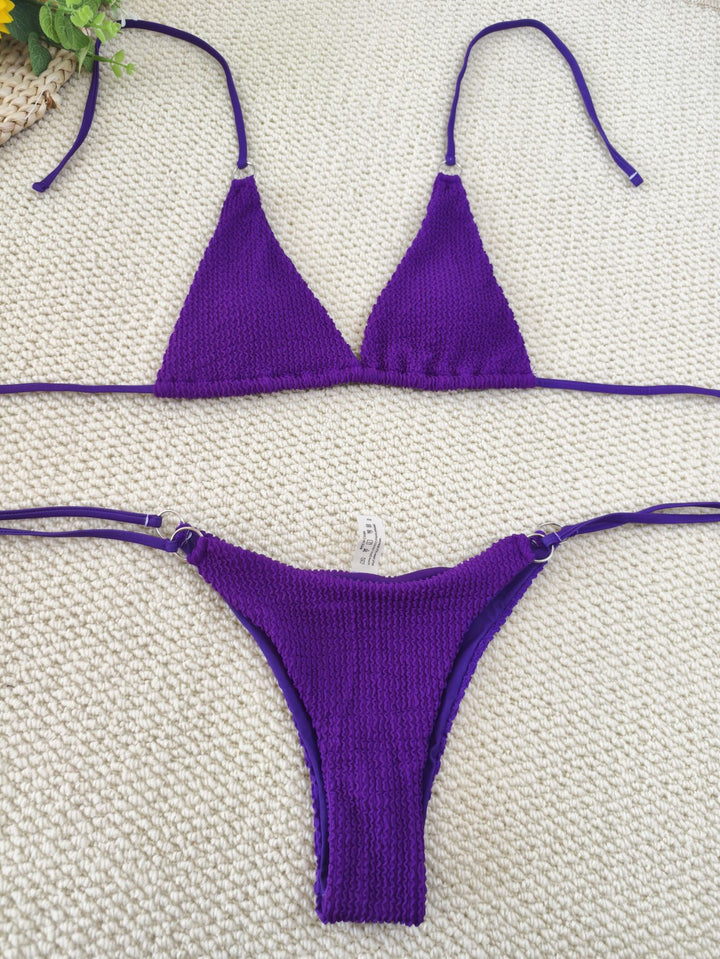 Damen Triangel-Bikini mit strukturiertem Gewebe und eleganten Ringverzierungen Echo Archiv