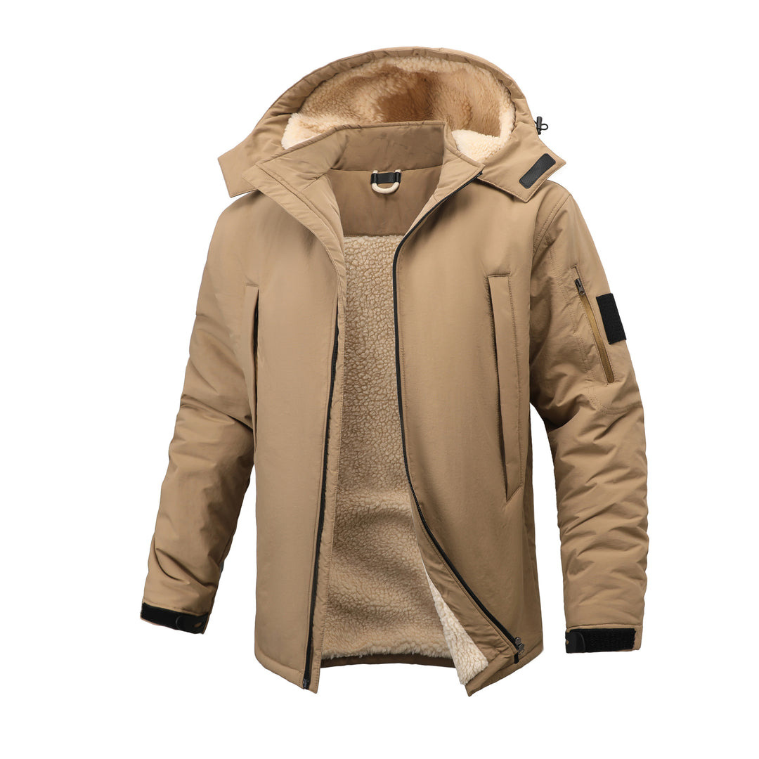 Herren  isolierte sherpa-gefütterte Parka mit Kapuze und Reißverschluss sowie Utility-Ärmeltasche Echo Archiv