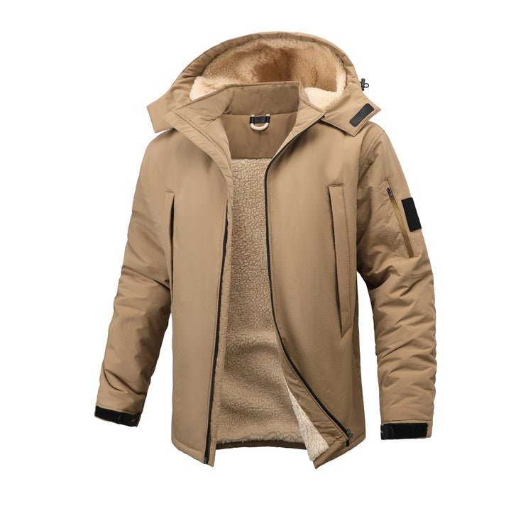Herren  isolierte sherpa-gefütterte Parka mit Kapuze und Reißverschluss sowie Utility-Ärmeltasche Echo Archiv