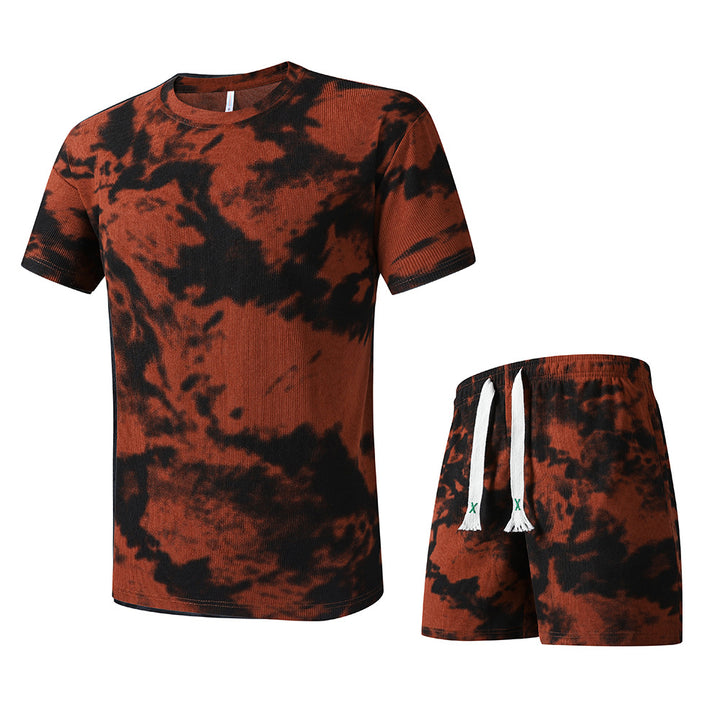 Herren T-Shirt und Shorts Set im modernen Batik-Design Echoarchiv