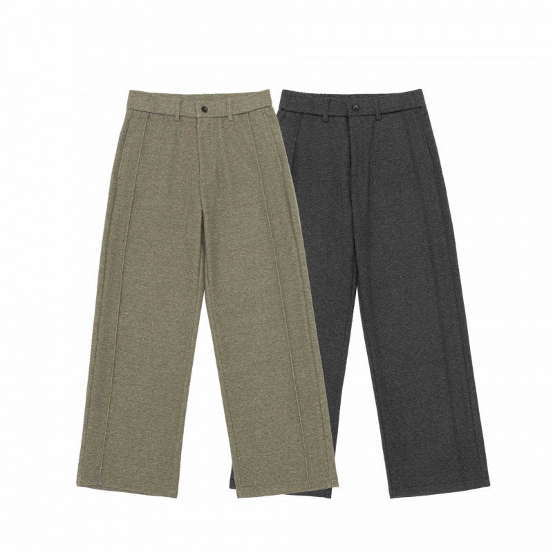 Damen Weite Wollmix-Hose mit Bügelfalte, Hoher Bund und geradem Bein Echo Archiv